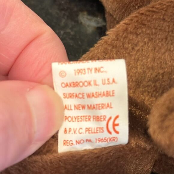 Chocolate the Moose Beanie Babies Vintage TY 1993 with Original Tags. NWT - Picture 10 of 10